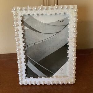 5x7 pearl and embossed roses lace picture frame